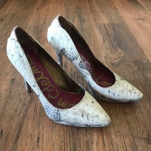 Sam Edelman Celia Heels in Snakeskin